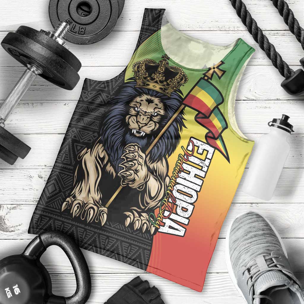 Personalized Ethiopia National Day Men Tank Top Lion Of Judah African Pattern