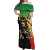 Personalized Ethiopia National Day Off Shoulder Maxi Dress Lion Of Judah African Pattern