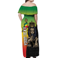 Personalized Ethiopia National Day Off Shoulder Maxi Dress Lion Of Judah African Pattern