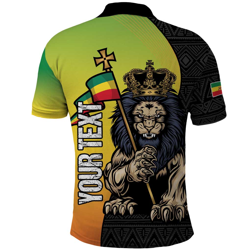 Personalized Ethiopia National Day Polo Shirt Lion Of Judah African Pattern