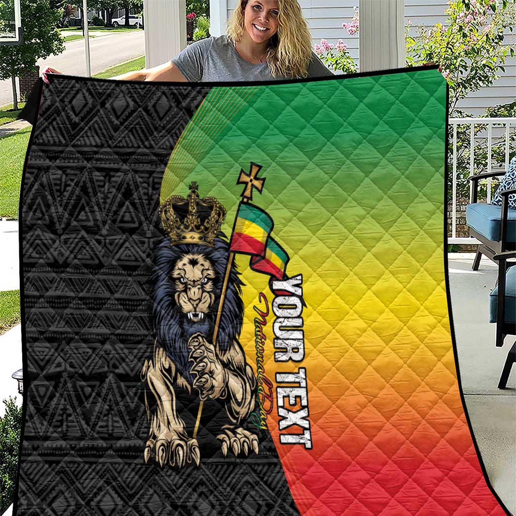Personalized Ethiopia National Day Quilt Lion Of Judah African Pattern