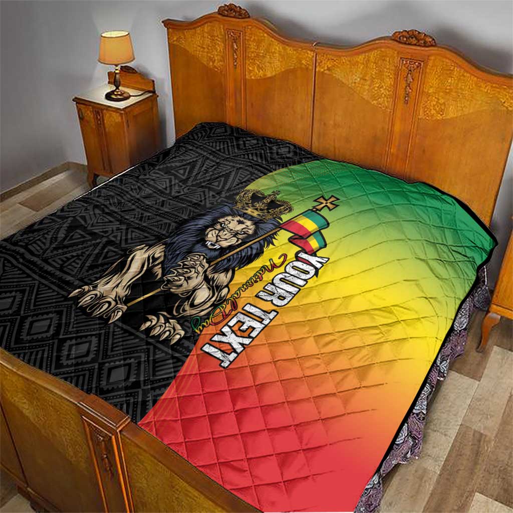 Personalized Ethiopia National Day Quilt Lion Of Judah African Pattern