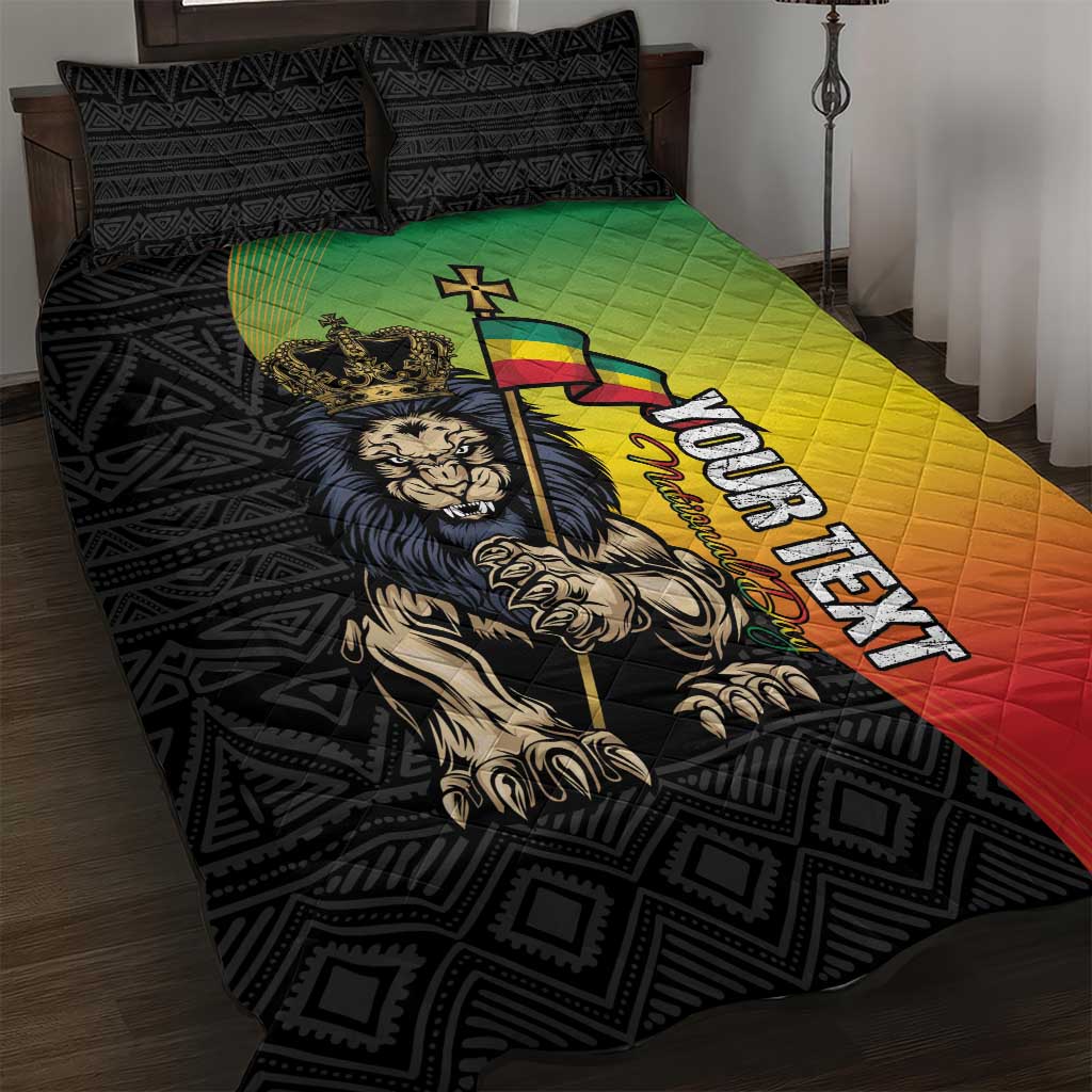 Personalized Ethiopia National Day Quilt Bed Set Lion Of Judah African Pattern
