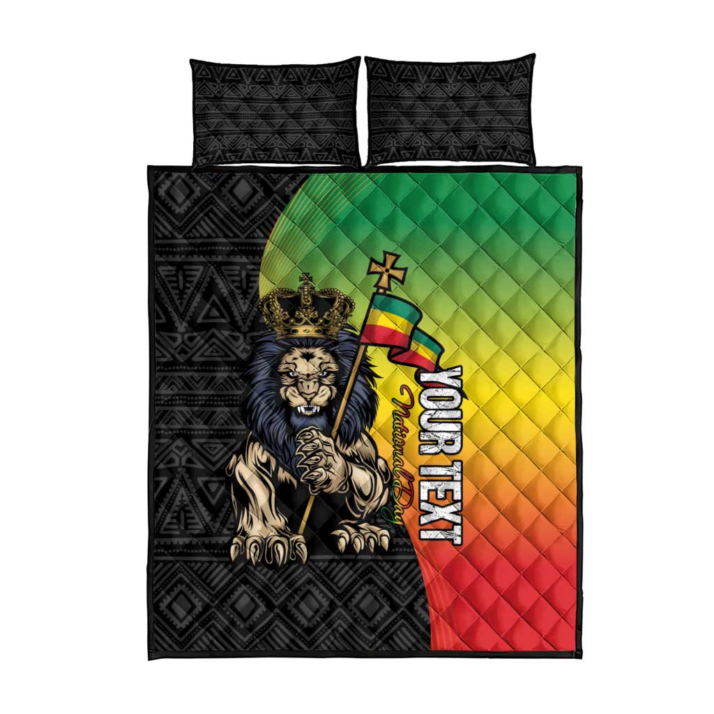 Personalized Ethiopia National Day Quilt Bed Set Lion Of Judah African Pattern