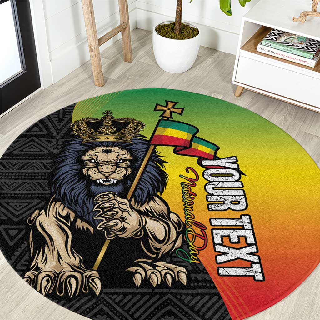 Personalized Ethiopia National Day Round Carpet Lion Of Judah African Pattern