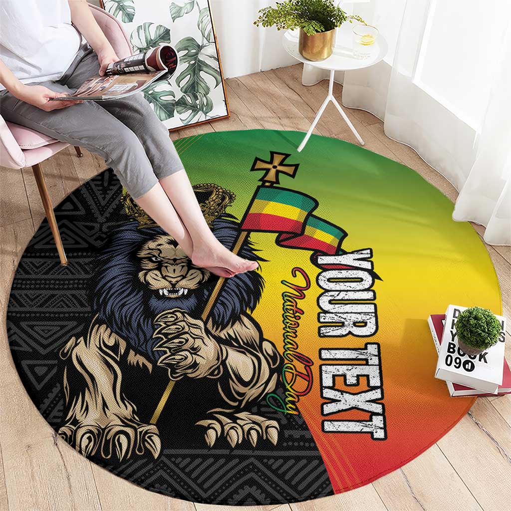 Personalized Ethiopia National Day Round Carpet Lion Of Judah African Pattern