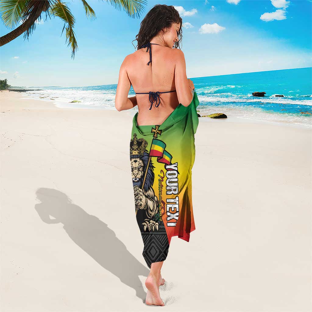 Personalized Ethiopia National Day Sarong Lion Of Judah African Pattern