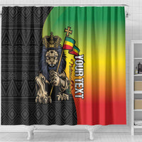 Personalized Ethiopia National Day Shower Curtain Lion Of Judah African Pattern