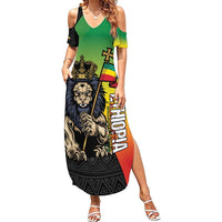Personalized Ethiopia National Day Summer Maxi Dress Lion Of Judah African Pattern