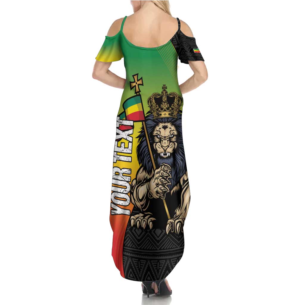 Personalized Ethiopia National Day Summer Maxi Dress Lion Of Judah African Pattern