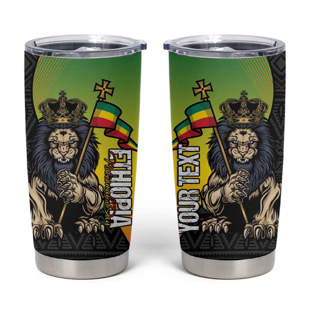 Personalized Ethiopia National Day Tumbler Cup Lion Of Judah African Pattern