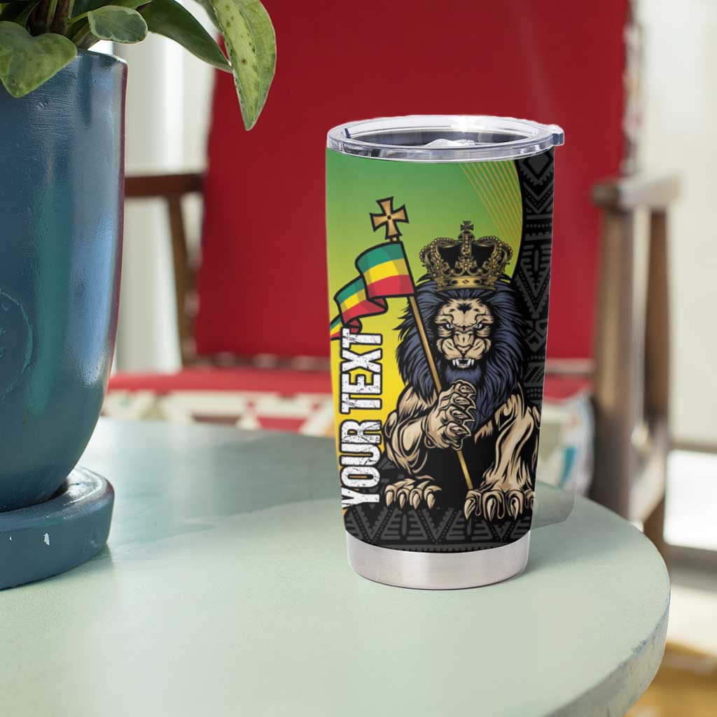 Personalized Ethiopia National Day Tumbler Cup Lion Of Judah African Pattern