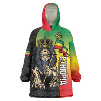 Personalized Ethiopia National Day Wearable Blanket Hoodie Lion Of Judah African Pattern