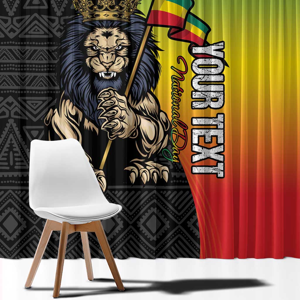 Personalized Ethiopia National Day Window Curtain Lion Of Judah African Pattern