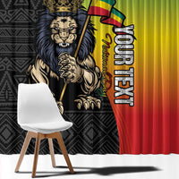 Personalized Ethiopia National Day Window Curtain Lion Of Judah African Pattern