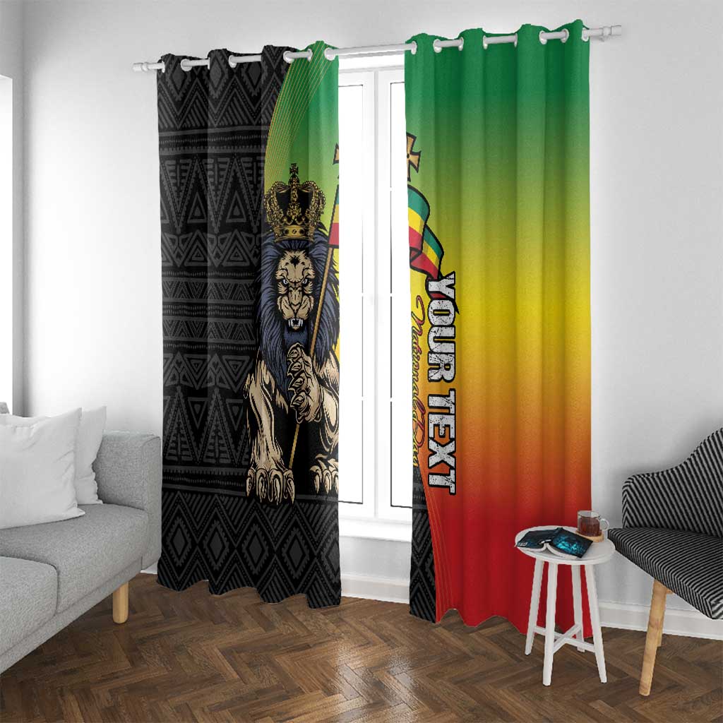 Personalized Ethiopia National Day Window Curtain Lion Of Judah African Pattern