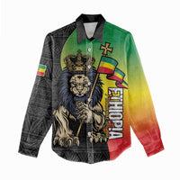 Personalized Ethiopia National Day Women Casual Shirt Lion Of Judah African Pattern