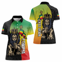 Personalized Ethiopia National Day Women Polo Shirt Lion Of Judah African Pattern