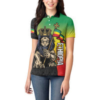 Personalized Ethiopia National Day Women Polo Shirt Lion Of Judah African Pattern