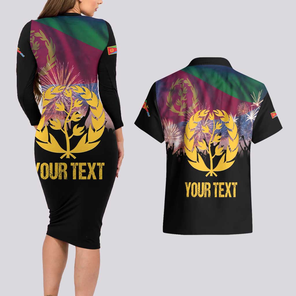 Personalized Eritrea Martyrs Day Couples Matching Long Sleeve Bodycon Dress and Hawaiian Shirt Eternal Glory To Our Martyrs