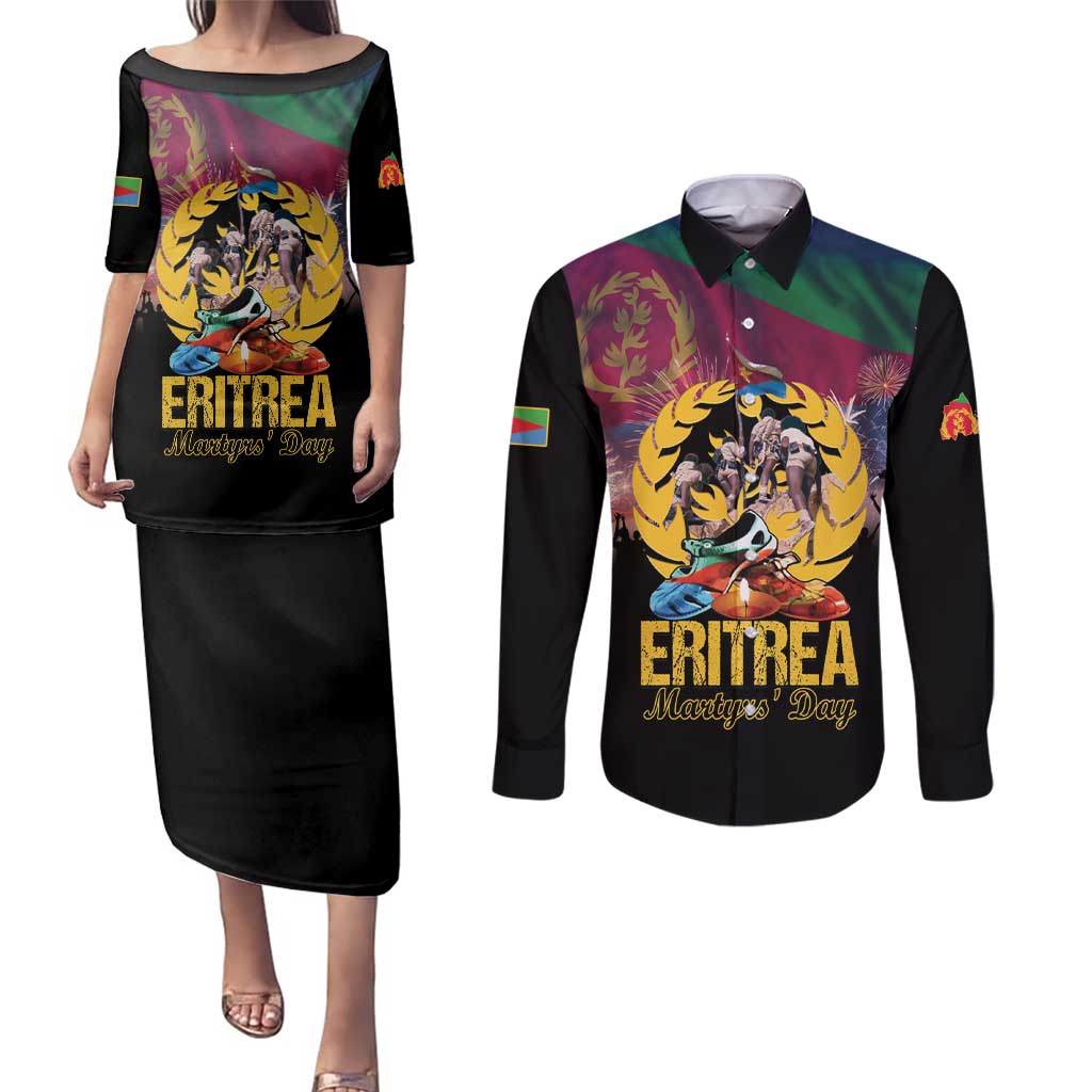 Personalized Eritrea Martyrs Day Couples Matching Puletasi and Long Sleeve Button Shirt Eternal Glory To Our Martyrs