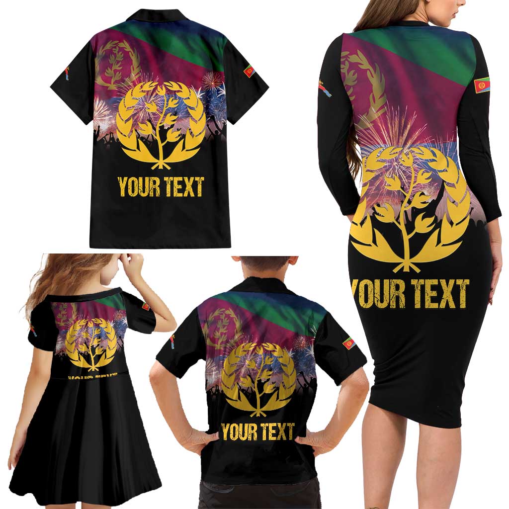 Personalized Eritrea Martyrs Day Family Matching Long Sleeve Bodycon Dress and Hawaiian Shirt Eternal Glory To Our Martyrs