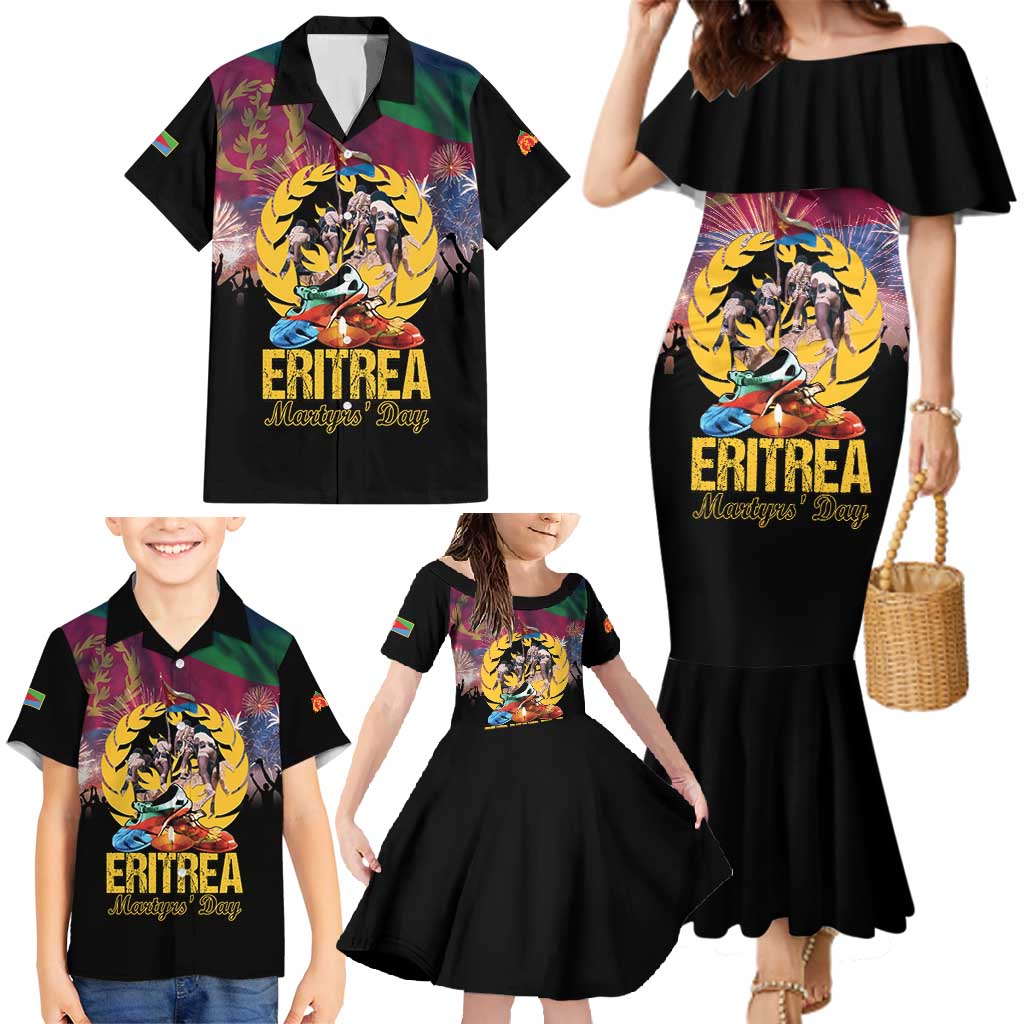 Personalized Eritrea Martyrs Day Family Matching Mermaid Dress and Hawaiian Shirt Eternal Glory To Our Martyrs