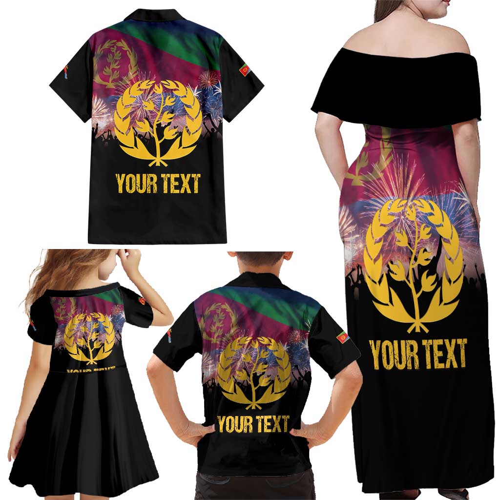 Personalized Eritrea Martyrs Day Family Matching Off Shoulder Maxi Dress and Hawaiian Shirt Eternal Glory To Our Martyrs