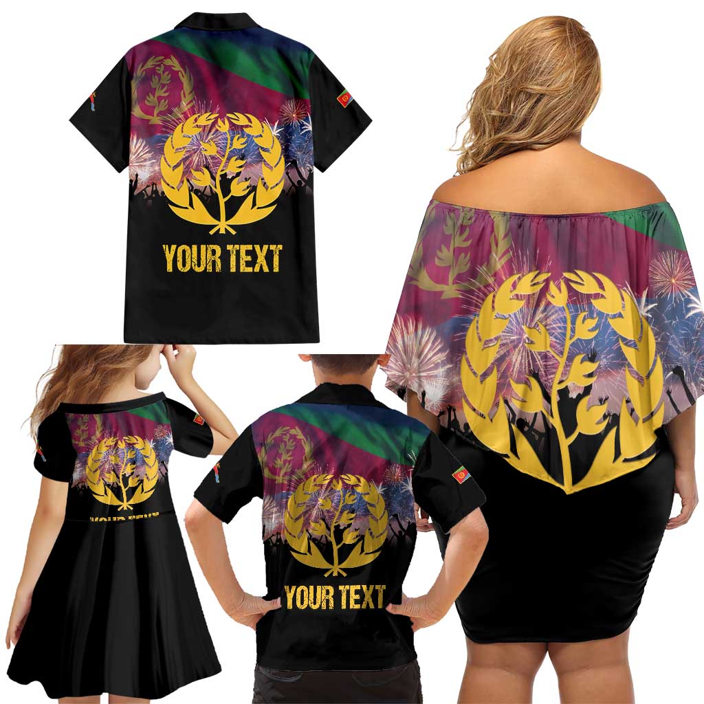 Personalized Eritrea Martyrs Day Family Matching Off Shoulder Short Dress and Hawaiian Shirt Eternal Glory To Our Martyrs