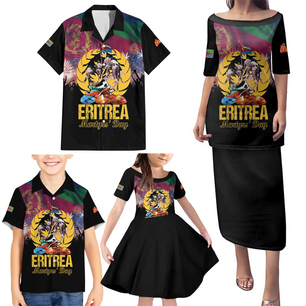 Personalized Eritrea Martyrs Day Family Matching Puletasi and Hawaiian Shirt Eternal Glory To Our Martyrs