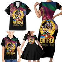 Personalized Eritrea Martyrs Day Family Matching Short Sleeve Bodycon Dress and Hawaiian Shirt Eternal Glory To Our Martyrs