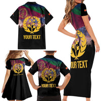 Personalized Eritrea Martyrs Day Family Matching Short Sleeve Bodycon Dress and Hawaiian Shirt Eternal Glory To Our Martyrs