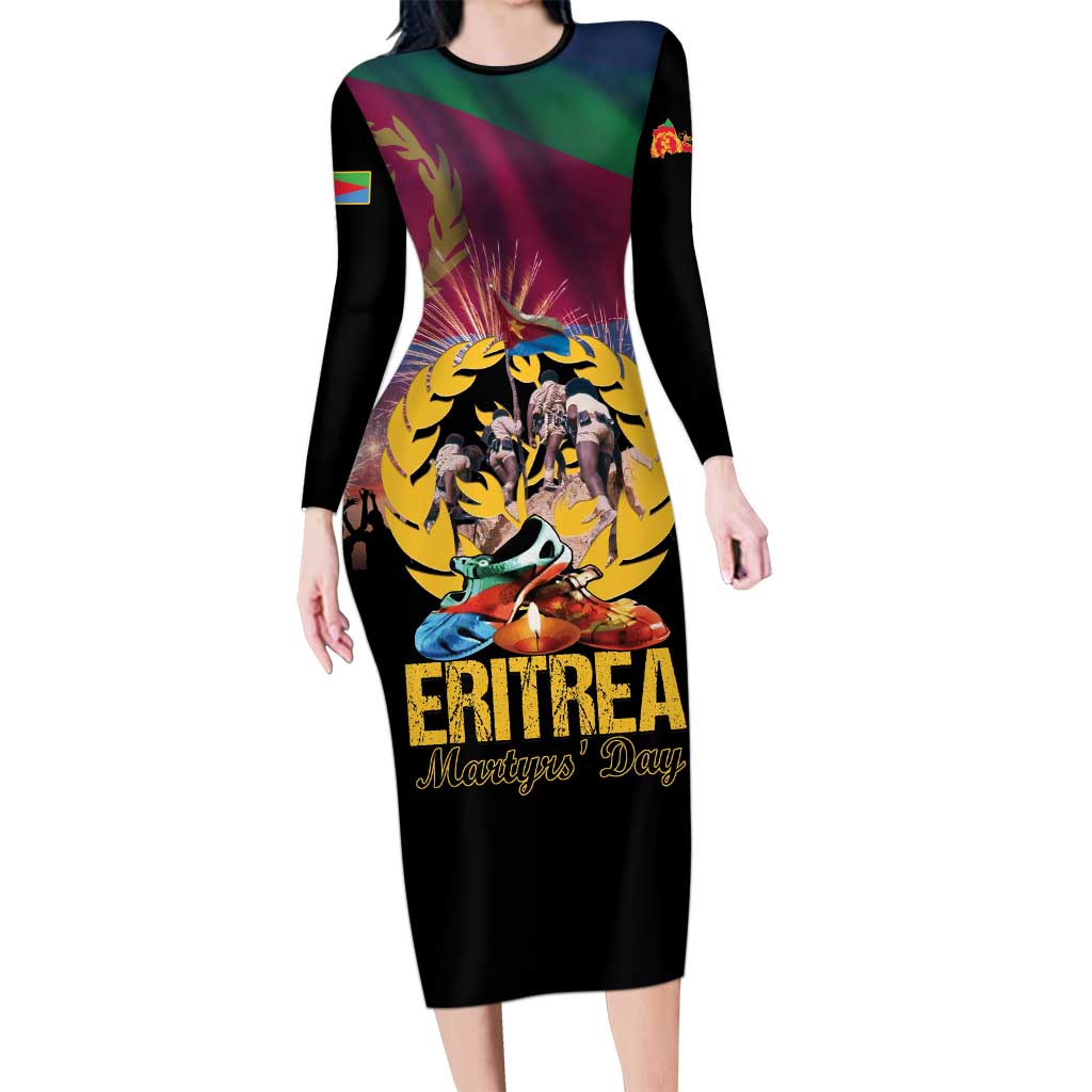 Personalized Eritrea Martyrs Day Long Sleeve Bodycon Dress Eternal Glory To Our Martyrs
