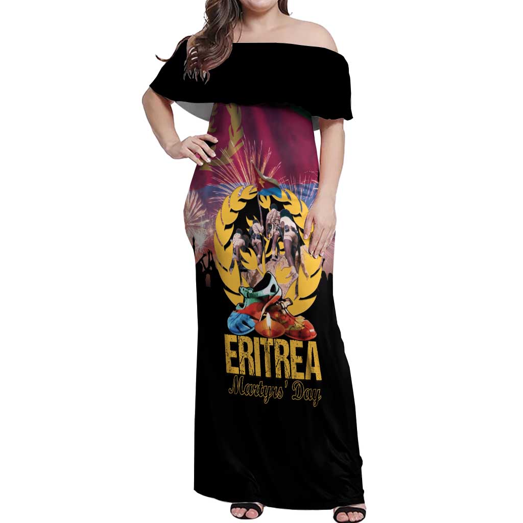 Personalized Eritrea Martyrs Day Off Shoulder Maxi Dress Eternal Glory To Our Martyrs