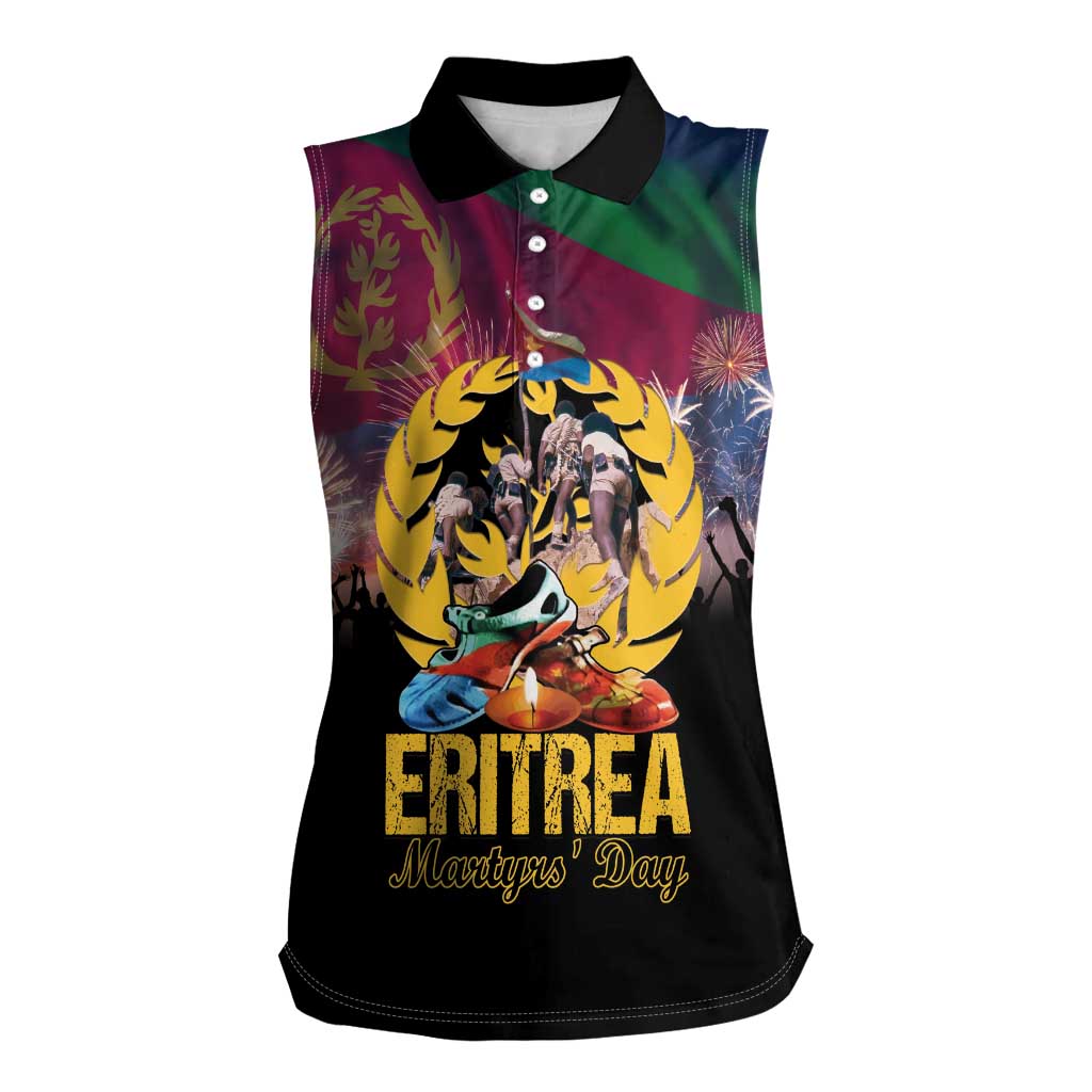 Personalized Eritrea Martyrs Day Women Sleeveless Polo Shirt Eternal Glory To Our Martyrs