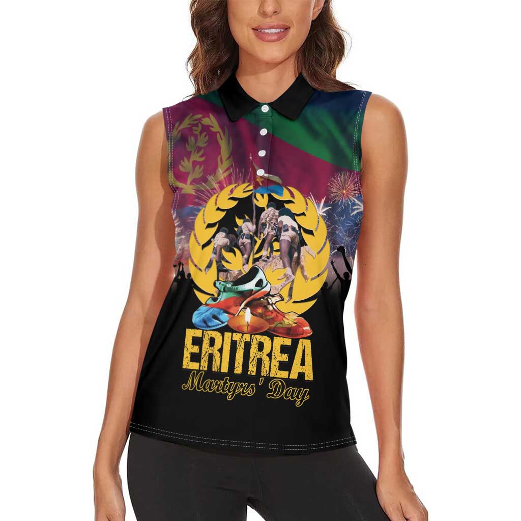 Personalized Eritrea Martyrs Day Women Sleeveless Polo Shirt Eternal Glory To Our Martyrs