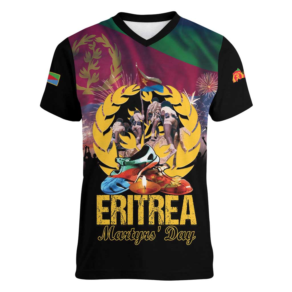 Personalized Eritrea Martyrs Day Women V-Neck T-Shirt Eternal Glory To Our Martyrs