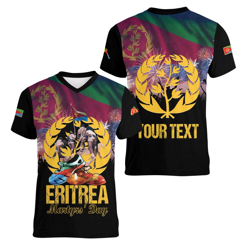 Personalized Eritrea Martyrs Day Women V-Neck T-Shirt Eternal Glory To Our Martyrs
