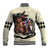 Kentucky Horse Racing Baseball Jacket Black Derby Lady Cream Roses