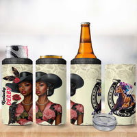 Kentucky Horse Racing 4 in 1 Can Cooler Tumbler Black Derby Lady Cream Roses