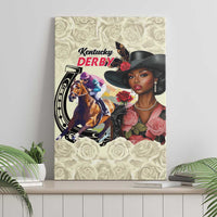 Kentucky Horse Racing Canvas Wall Art Black Derby Lady Cream Roses