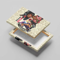 Kentucky Horse Racing Canvas Wall Art Black Derby Lady Cream Roses