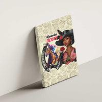 Kentucky Horse Racing Canvas Wall Art Black Derby Lady Cream Roses