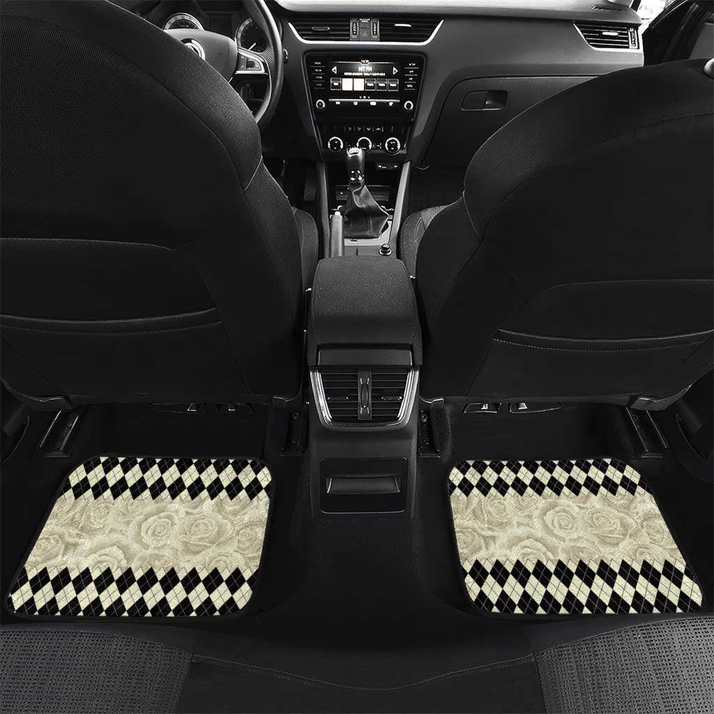 Kentucky Horse Racing Car Mats Black Derby Lady Cream Roses