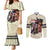 Kentucky Horse Racing Couples Matching Mermaid Dress and Long Sleeve Button Shirt Black Derby Lady Cream Roses
