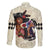 Kentucky Horse Racing Family Matching Off The Shoulder Long Sleeve Dress and Hawaiian Shirt Black Derby Lady Cream Roses