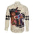 Kentucky Horse Racing Family Matching Off Shoulder Maxi Dress and Hawaiian Shirt Black Derby Lady Cream Roses