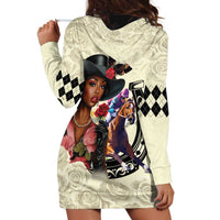 Kentucky Horse Racing Hoodie Dress Black Derby Lady Cream Roses