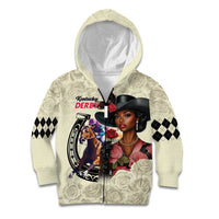 Kentucky Horse Racing Kid Hoodie Black Derby Lady Cream Roses
