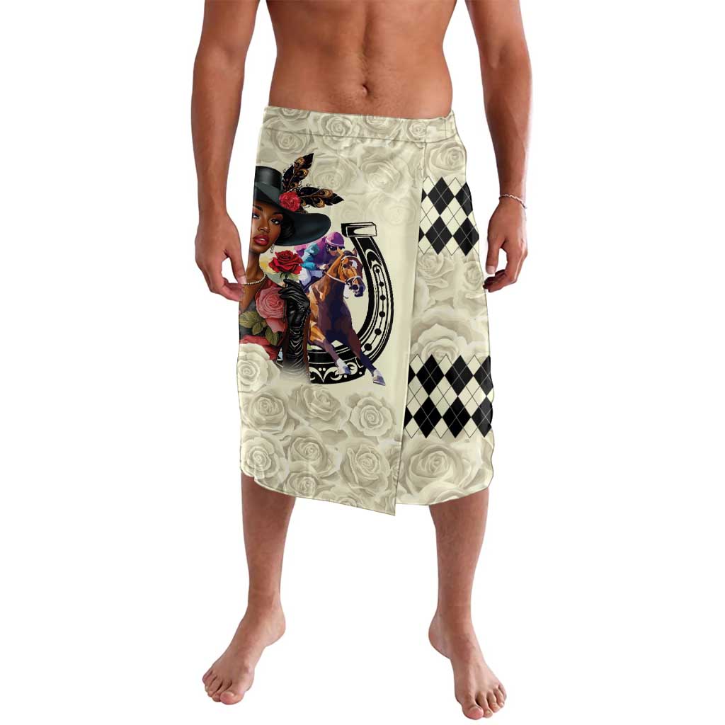 Kentucky Horse Racing Lavalava Black Derby Lady Cream Roses